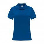 Polo técnico de poliéster piqué para mujer 150 g/m2 Roly Direct Monzha color azul real segunda vista