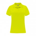 Polo técnico de poliéster piqué para mujer 150 g/m2 Roly Direct Monzha color amarillo fluorescente segunda vista