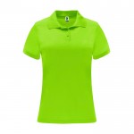 Polo técnico de poliéster piqué para mujer 150 g/m2 Roly Direct Monzha color verde lima segunda vista