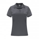 Polo técnico de poliéster piqué para mujer 150 g/m2 Roly Direct Monzha color gris topo segunda vista