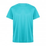 Camiseta técnica de poliéster en manga corta 135 g/m2 Roly Direct Daytona color turquesa segunda vista