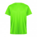 Camiseta técnica de poliéster en manga corta 135 g/m2 Roly Direct Daytona color verde fluorescente segunda vista
