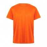 Camiseta técnica de poliéster en manga corta 135 g/m2 Roly Direct Daytona color naranja fluorescente segunda vista