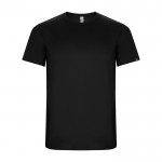 Camiseta técnica en manga corta de tejidos reciclados 135 g/m2 Roly Direct Imola color negro segunda vista