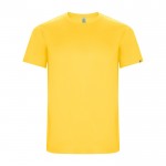 Camiseta técnica en manga corta de tejidos reciclados 135 g/m2 Roly Direct Imola color amarillo segunda vista