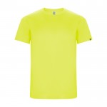Camiseta técnica en manga corta de tejidos reciclados 135 g/m2 Roly Direct Imola color amarillo fluorescente segunda vista