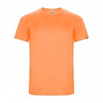 Camiseta técnica en manga corta de tejidos reciclados 135 g/m2 Roly Direct Imola color naranja fluorescente segunda vista