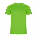 Camiseta técnica en manga corta de tejidos reciclados 135 g/m2 Roly Direct Imola color verde lima segunda vista