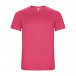 Camiseta técnica en manga corta de tejidos reciclados 135 g/m2 Roly Direct Imola color rosa fluorescente segunda vista