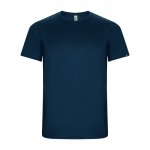 Camiseta técnica en manga corta de tejidos reciclados 135 g/m2 Roly Direct Imola color azul marino segunda vista