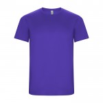 Camiseta técnica en manga corta de tejidos reciclados 135 g/m2 Roly Direct Imola color morado segunda vista