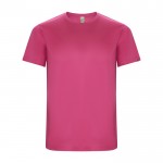 Camiseta técnica en manga corta de tejidos reciclados 135 g/m2 Roly Direct Imola color rosa segunda vista