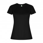 Camiseta técnica de poliéster reciclado para mujer 135 g/m2 Roly Direct Imola color negro segunda vista