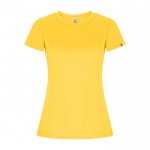 Camiseta técnica de poliéster reciclado para mujer 135 g/m2 Roly Direct Imola color amarillo segunda vista