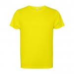 Camiseta técnica de poliéster reciclado de 125 g/m2 Roly Direct Estoril color amarillo fluorescente segunda vista