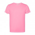 Camiseta técnica de poliéster reciclado de 125 g/m2 Roly Direct Estoril color rosa pastel segunda vista