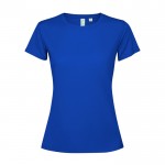 Camiseta técnica de poliéster reciclado para mujer 125 g/m2 Roly Direct Estoril color azul real segunda vista