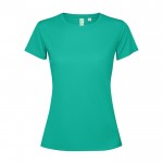 Camiseta técnica de poliéster reciclado para mujer 125 g/m2 Roly Direct Estoril color verde esmeralda segunda vista