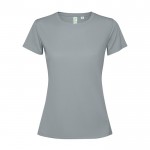 Camiseta técnica de poliéster reciclado para mujer 125 g/m2 Roly Direct Estoril color gris segunda vista
