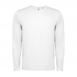 Camiseta técnica de manga larga en poliéster 125 g/m2 Roly Direct Estoril L/S color blanco segunda vista