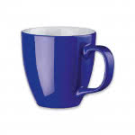 Taza cerámica serigrafiada con logo 460ml color azul real
