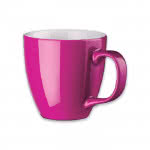Taza cerámica serigrafiada con logo 460ml color rosa