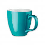 Taza cerámica serigrafiada con logo 460ml color turquesa