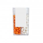 Caja transparente personalizada duo de mint y fruita 45g color naranja segunda vsta