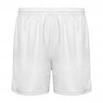 Pantalón sport corto sin slip interior 140 g/m2 Roly Direct Player color blanco segunda vista