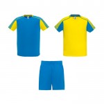 Conjunto sport unisex con 2 camisetas y 1 pantalón 140 g/m2 Roly Direct Juve color amarillo segunda vista