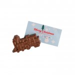 Chocolate en forma de tren navideño con tarjeta personalizable color blanco segunda vista