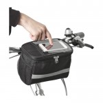 Bolsa isotérmica de poliéster para bici con bolsillo de móvil color negro sexta vista