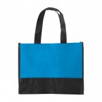 Bolsa de non woven bicolor en varios colores 80g/m2 color azul claro primera vista