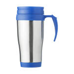 Taza isotérmica oficina con logo 400ml color azul