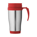 Taza isotérmica oficina con logo 400ml color rojo