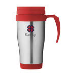 Taza isotérmica oficina con logo 400ml color rojo impresa