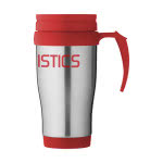 Taza isotérmica oficina con logo 400ml color rojo con logo