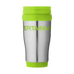 Taza isotérmica oficina con logo 400ml color verde lima con logo 