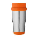 Taza de viaje isotérmica con logo 400ml color naranja