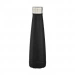 Botella térmica personalizada de calidad color negro vista delantera