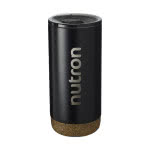 Elegante vaso térmico para publicidad color negro con logo