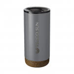 Elegante vaso térmico para publicidad color titanio con logo