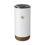 Elegante vaso térmico para publicidad color blanco con logo