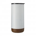 Elegante vaso térmico para publicidad color blanco vista delantera