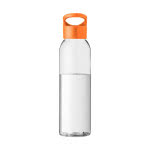 Botella clásica de tritán con tapón color naranja vista delantera