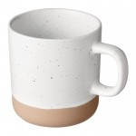 Taza de cerámica de fondo sin esmaltar color blanco