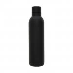 Botella termo personalizada monocolor color negro vista delantera