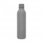 Botella termo personalizada monocolor color gris oscuro vista delantera