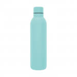Botella termo personalizada monocolor color turquesa vista delantera
