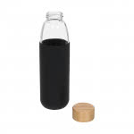 Botella de cristal con funda de silicona color negro segunda vista